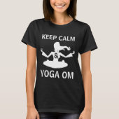 Behalt Calm und Yoga OM komisch schwarz anpassbar T-Shirt (Vorderseite)