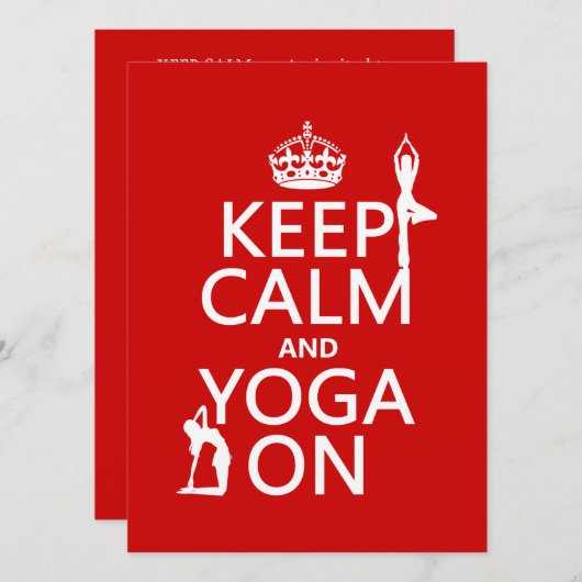 Behalt Calm und Yoga On (Farben anpassen) Einladung (Vorne/Hinten)