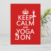 Behalt Calm und Yoga On (Farben anpassen) Einladung (Stehend Vorderseite)