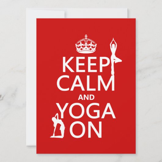 Behalt Calm und Yoga On (Farben anpassen) Einladung (Vorderseite)