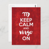 Behalt Calm Virgo auf Geburtstagsastrologie Postkarte (Vorne/Hinten)