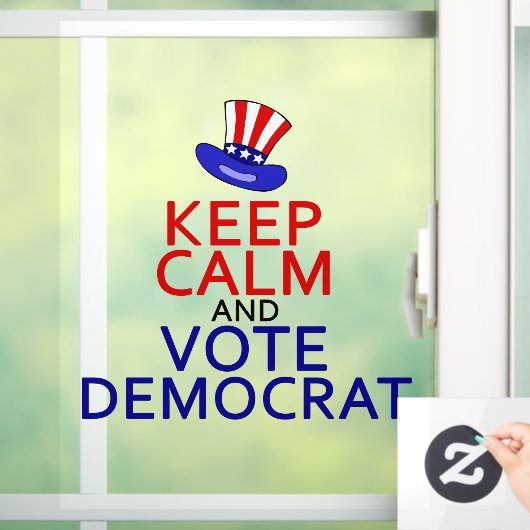 Behalt Calm Vote Demokrat Funny 2024 Wahl Fensteraufkleber (Zuhause)