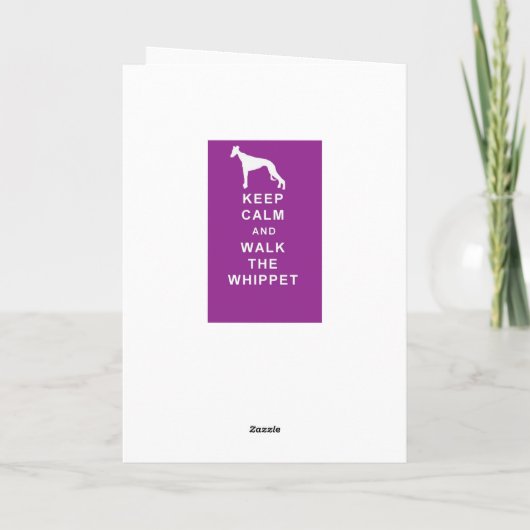 BEHALT CALM WALK THE WHIPPET BIRTHDAY GREETINGS CA KARTE (Rückseite)