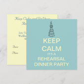 BEHALT CALM Wedding Probe Dinner Einladung (Aqua) (Vorne/Hinten)
