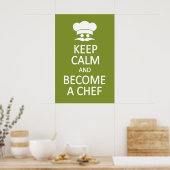 Behalt Calm & Werden Sie Koch-individuelles Poster (Küche)