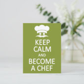 Behalt Calm & Werden Sie Koch-Postkarte Postkarte (Stehend Vorderseite)