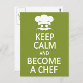 Behalt Calm & Werden Sie Koch-Postkarte Postkarte (Vorne/Hinten)