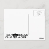 Behalt Calm & Werden Sie Koch-Postkarte Postkarte (Rückseite)