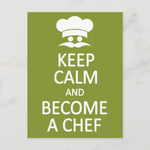 Behalt Calm & Werden Sie Koch-Postkarte Postkarte