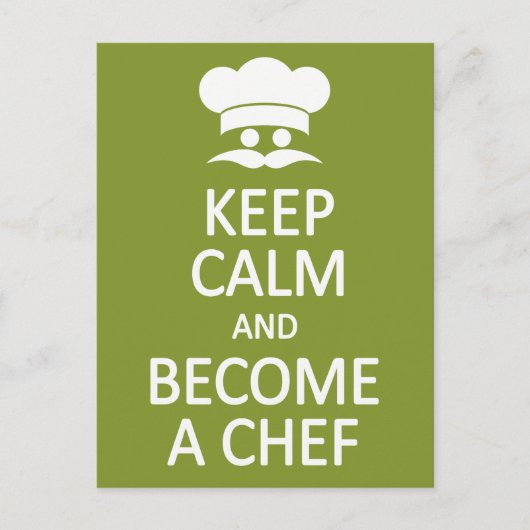 Behalt Calm & Werden Sie Koch-Postkarte Postkarte (Vorderseite)