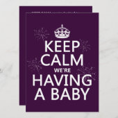 Behalt Calm Wir haben ein Baby (in jeder Farbe) Einladung (Vorne/Hinten)