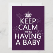 Behalt Calm Wir haben ein Baby (in jeder Farbe) Einladung (Vorderseite)