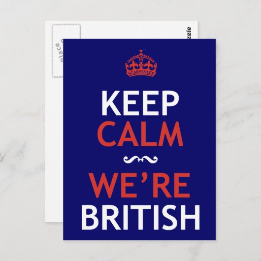 Behalt Calm Wir sind Briten Postkarte (Vorne/Hinten)