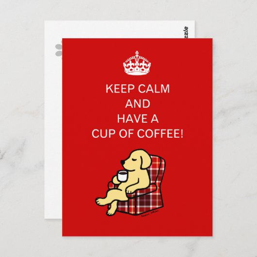 Behalt Calm Yellow Labrador Postkarte (Vorne/Hinten)