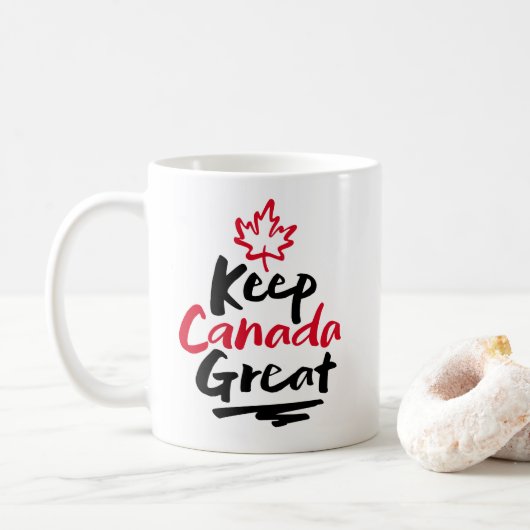 Behalt CANADA Great! Canadian Maple Leaf wieder he Kaffeetasse (Mit Donut)