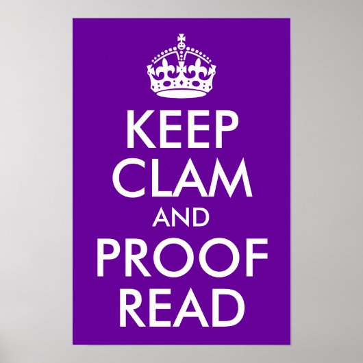 Behalt Clam und Proof Read Poster (Vorne)