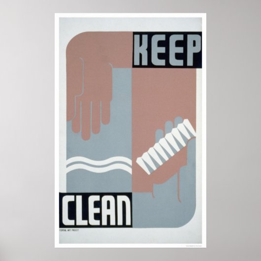Behalt Clean 1938 WPA Poster (Vorne)
