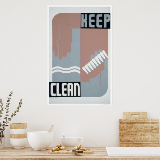 Behalt Clean 1938 WPA Poster (Küche)
