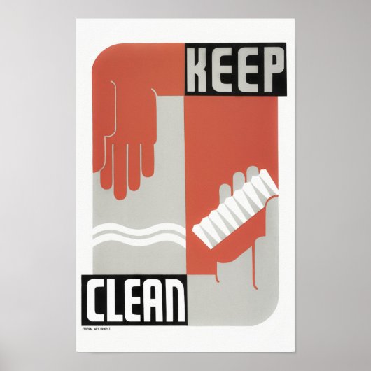 Behalt Clean - Healthcare WPA Print - Circa 1937 Poster (Vorne)