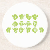 Behalt Coding (Android Bug Droid Gray Bckgrnd) Sandstein Untersetzer (Vorne)