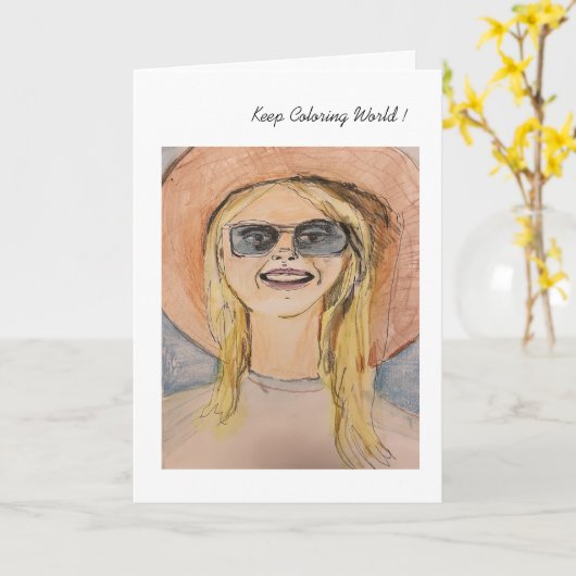 Behalt Coloring Marilyn Card Karte (Gelbe Blume)