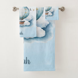 Behalt das Schiff im Meer individuell anpassbar Badhandtuch Set