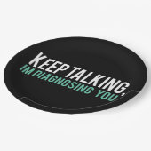 Behalt, dass ich eine Kopie diagnostiziere Pappteller (Schrägansicht)