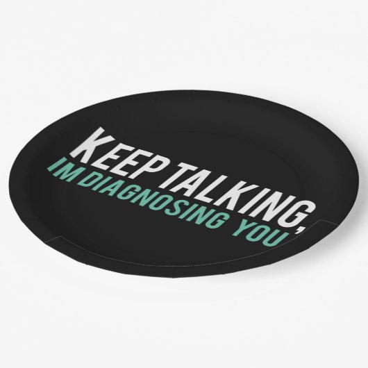 Behalt, dass ich eine Kopie diagnostiziere Pappteller (Schrägansicht)