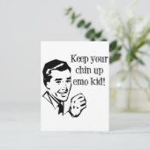 Behalt dein Chin Up Emo Kid! Postkarte (Stehend Vorderseite)