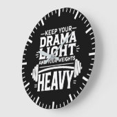 Behalt dein Drama und deine Gewichte schwer Große Wanduhr (Winkel)
