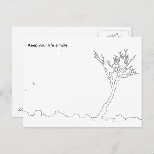 Behalt dein Leben einfach Postkarte (Vorne/Hinten)