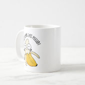 Behalt deine Augen geschält Funny Banana Pun Kaffeetasse (Vorderseite Links)