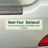 Behalt deine Distanz ! Buchhalter - Funny Message Autoaufkleber (Auf Auto)