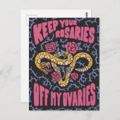 Behalt deine Rosarden von meinen Ovarien Postkarte (Vorne/Hinten)