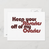 Behalt deine Rosaries von meinen Ovarien ab Postkarte (Vorne/Hinten)
