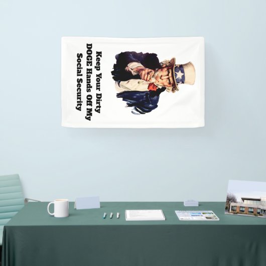 Behalt deine schmutzigen DOGE-Hände von meiner soz Banner (Messe)