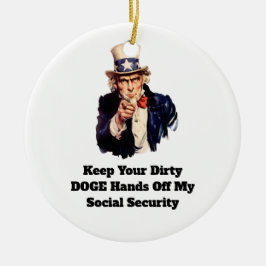 Behalt deine schmutzigen DOGE-Hände von meiner soz Keramik Ornament