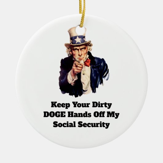 Behalt deine schmutzigen DOGE-Hände von meiner soz Keramik Ornament (Vorne)