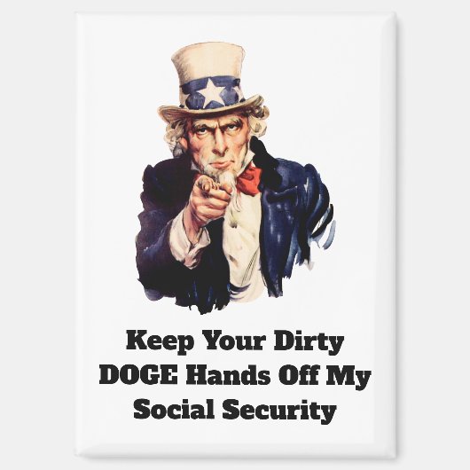 Behalt deine schmutzigen DOGE-Hände von meiner soz Magnet (Vorderseite)