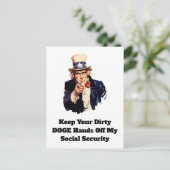 Behalt deine schmutzigen DOGE-Hände von meiner soz Postkarte (Stehend Vorderseite)