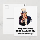 Behalt deine schmutzigen DOGE-Hände von meiner soz Postkarte (Vorne/Hinten)