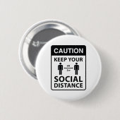 Behalt deine soziale Distanz Button (Vorne & Hinten)