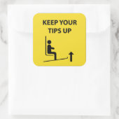 Behalt deine Spitzen oben auf dem Spitzkleber Quadratischer Aufkleber (Tasche)