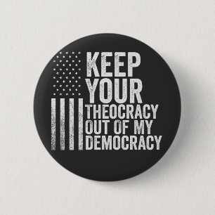 Behalt deine Theokratie Unsere Demokratie Harris Button