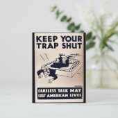 Behalt deine Trap Shut Postkarte (Stehend Vorderseite)