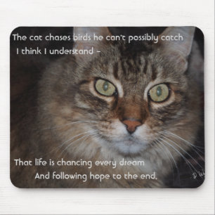 Behalt Deine Träume verfolgen - Katze Mousepad