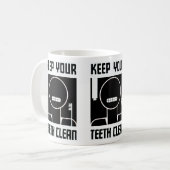 Behalt deine Zähne sauber Kaffeetasse (Vorderseite Links)