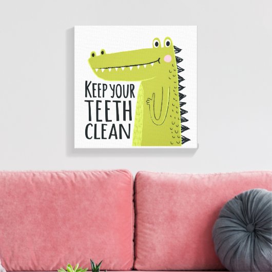 Behalt deine Zähne sauber Leinwanddruck (Insitu (Wohnzimmer))