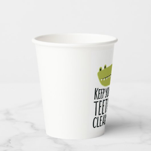Behalt deine Zähne sauber Pappbecher (Vorderseite)