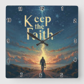 Behalt den Glauben: Führung Quadratische Wanduhr (Vorderseite)